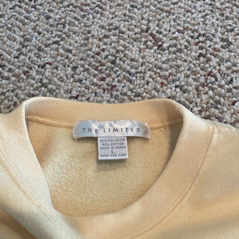 The Limited Pale Yellow Authentic Limited Jeans Pullover. Y2K. Large - Picture 4 of 5